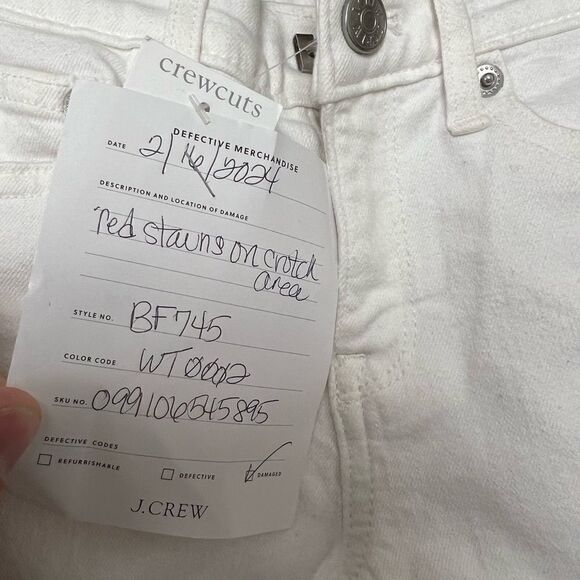 J.Crew Girls' raw-hem demi-boot jean in white - Picture 2 of 3